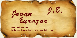 Jovan Burazor vizit kartica